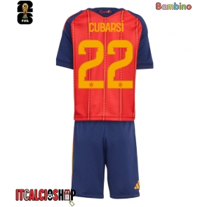 Spagna Pau Cubarsi #22 Prima Maglia Bambino Mondiali 2026 Manica Corta (+ Pantaloni corti)
